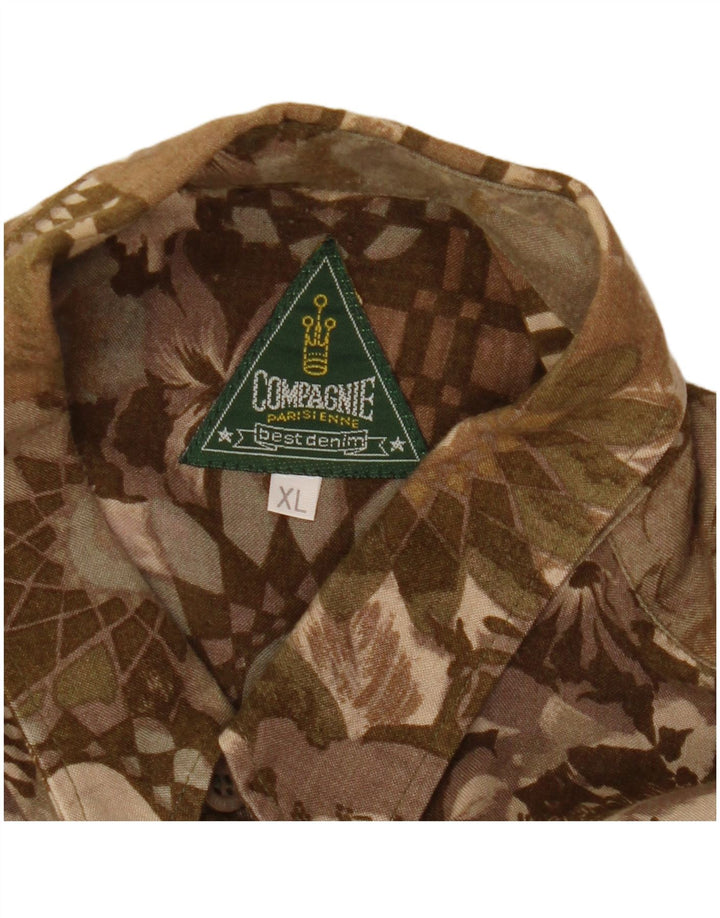 Compagnie Mens Shirt XL Brown Floral