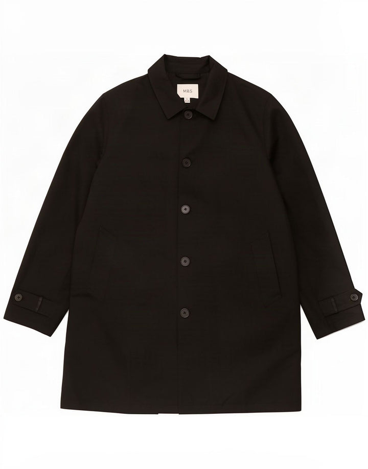 Marks & Spencer Mens Trench Coat UK 42 XL Black Polyester