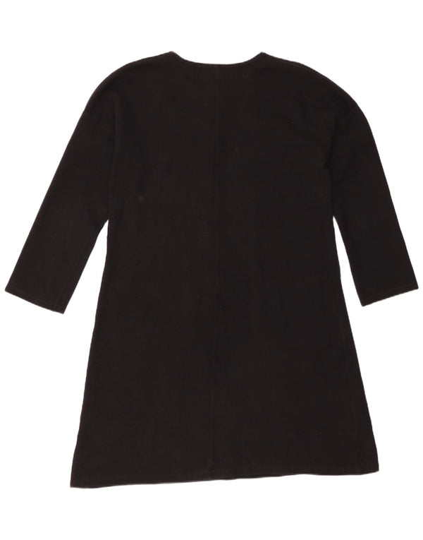 Zara Womens Oversized Long Sleeve A-Line Dress UK 10 Small Black Cotton