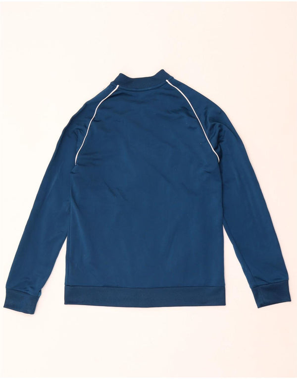Adidas Boys Tracksuit Top Jacket 13-14 Years Blue Polyester