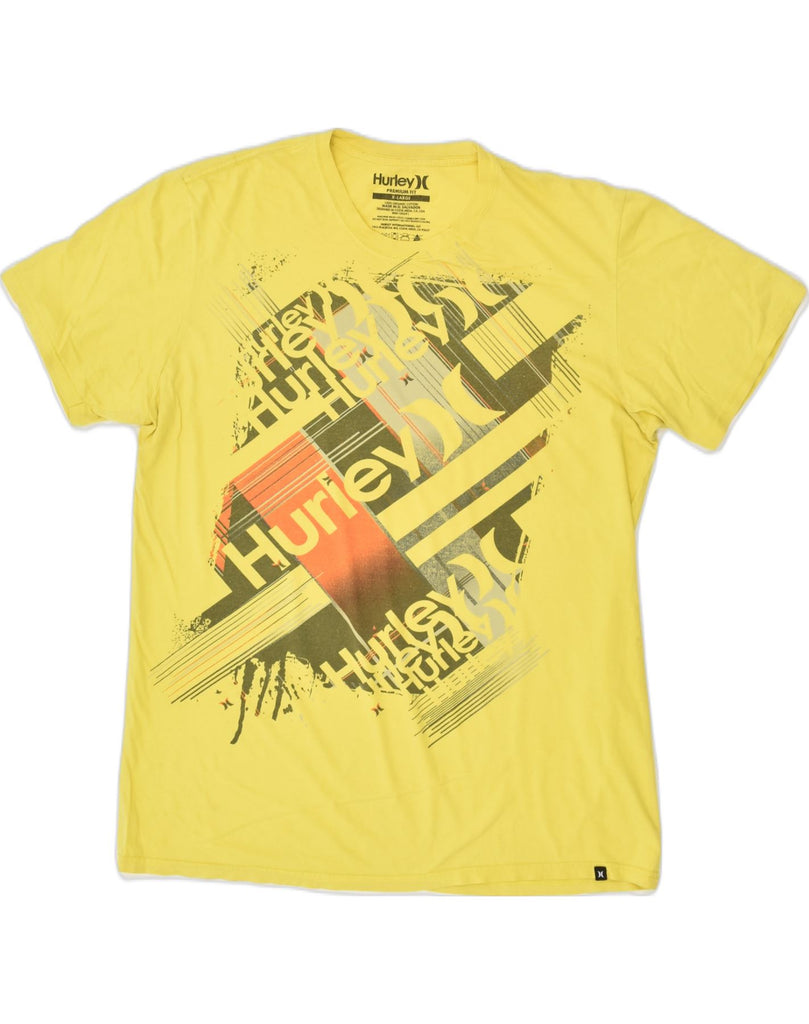 HURLEY Mens Premium Fit Slim Graphic T-Shirt Top XL Yellow Cotton | Vintage Hurley | Thrift | Second-Hand Hurley | Used Clothing | Messina Hembry 