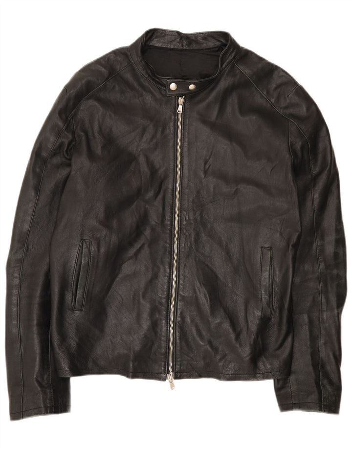 Vintage Mens Leather Jacket UK 44 2XL Black