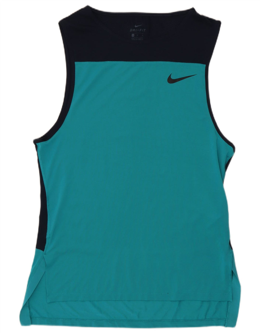 Nike Womens Dri Fit Graphic Vest Top UK 14 Medium Blue Colourblock