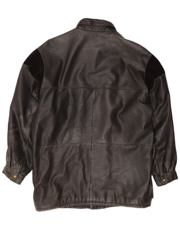 Vintage Mens Leather Jacket UK 40 Large Black