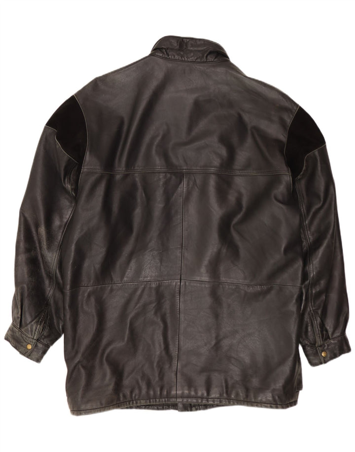 Vintage Mens Leather Jacket UK 40 Large Black