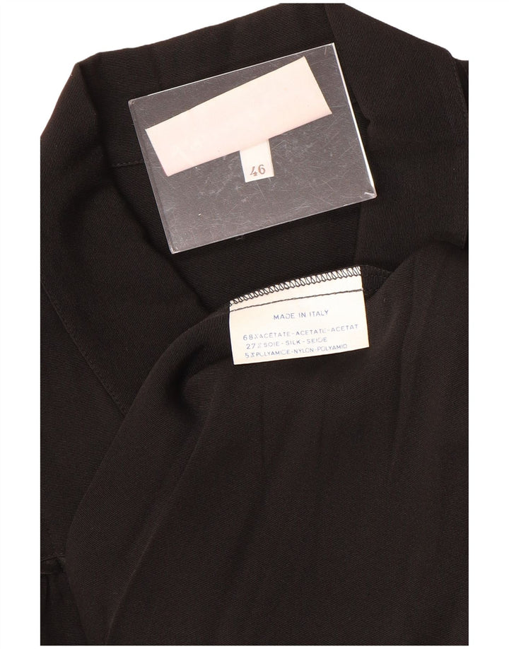 LAURA BIAGIOTTI Womens Overcoat IT 46 Large Black Acetate