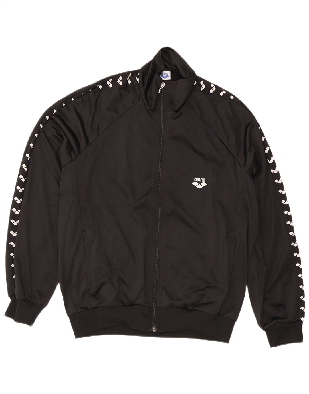 ARENA Mens Graphic Tracksuit Top Jacket Medium Black