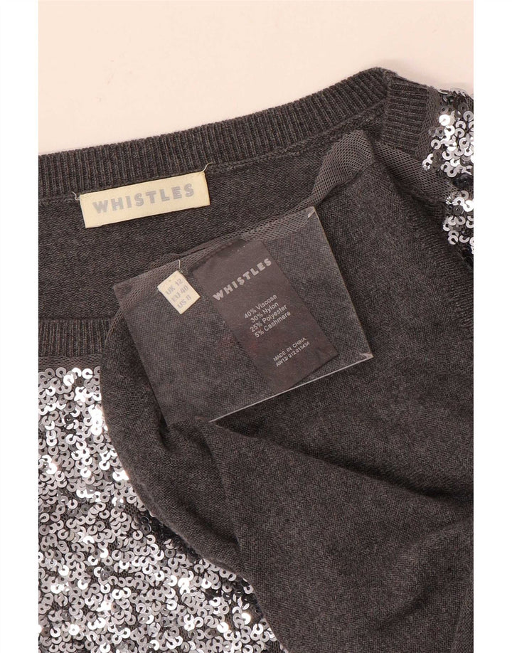 Whistles Womens Oversized Crew Neck Jumper Sweater UK 12 Medium Grey