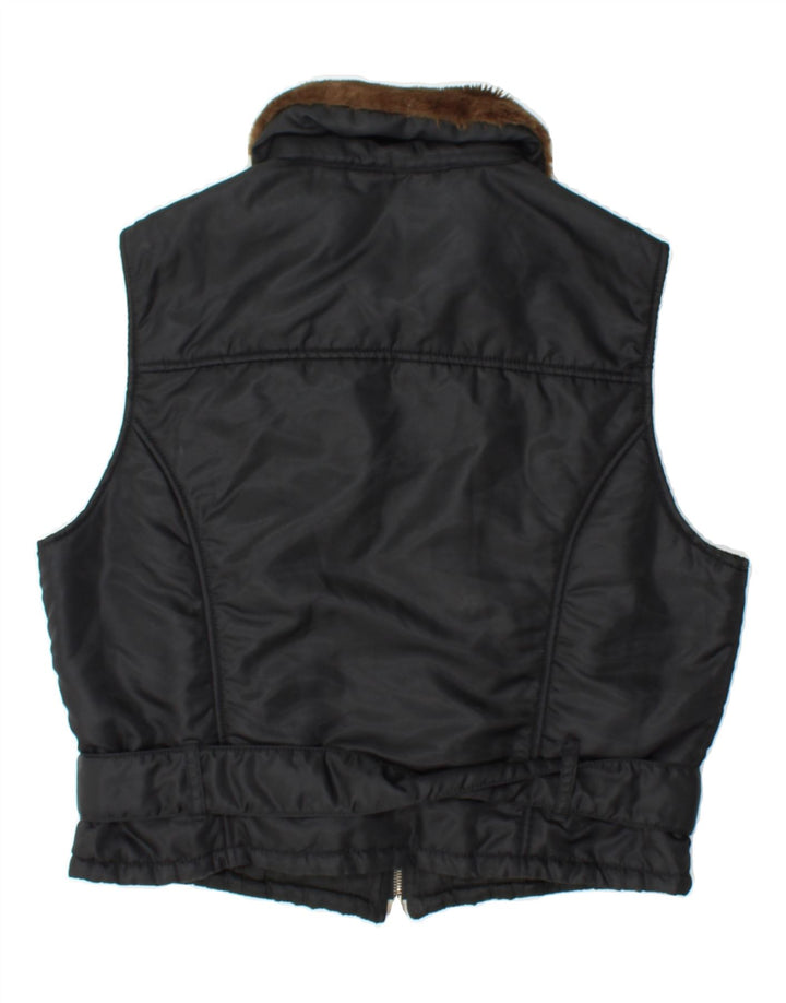 SISLEY Womens Padded Gilet UK 14 Large Black Polyamide Vintage Sisley and Second-Hand Sisley from Messina Hembry 