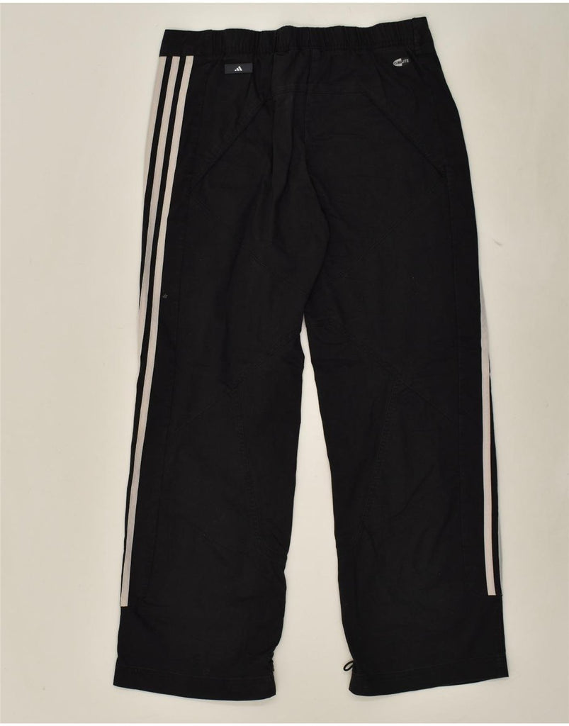 ADIDAS Womens Straight Chino Trousers UK 12 Medium W32 L28 Black Cotton | Vintage Adidas | Thrift | Second-Hand Adidas | Used Clothing | Messina Hembry 