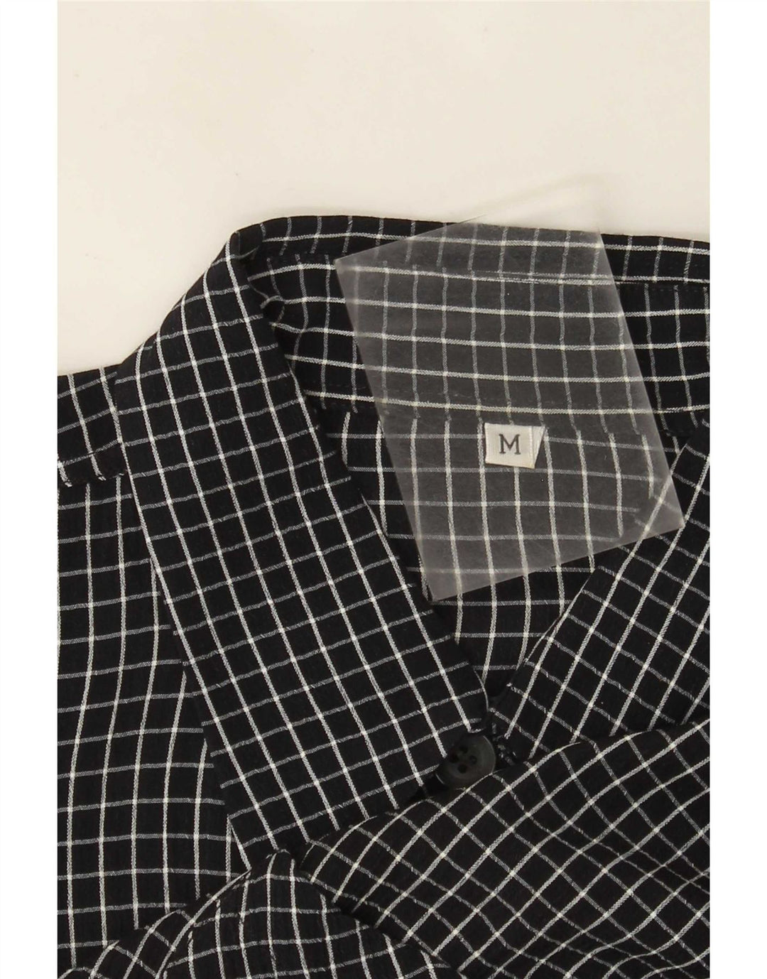Vintage Mens Shirt Medium Black Check