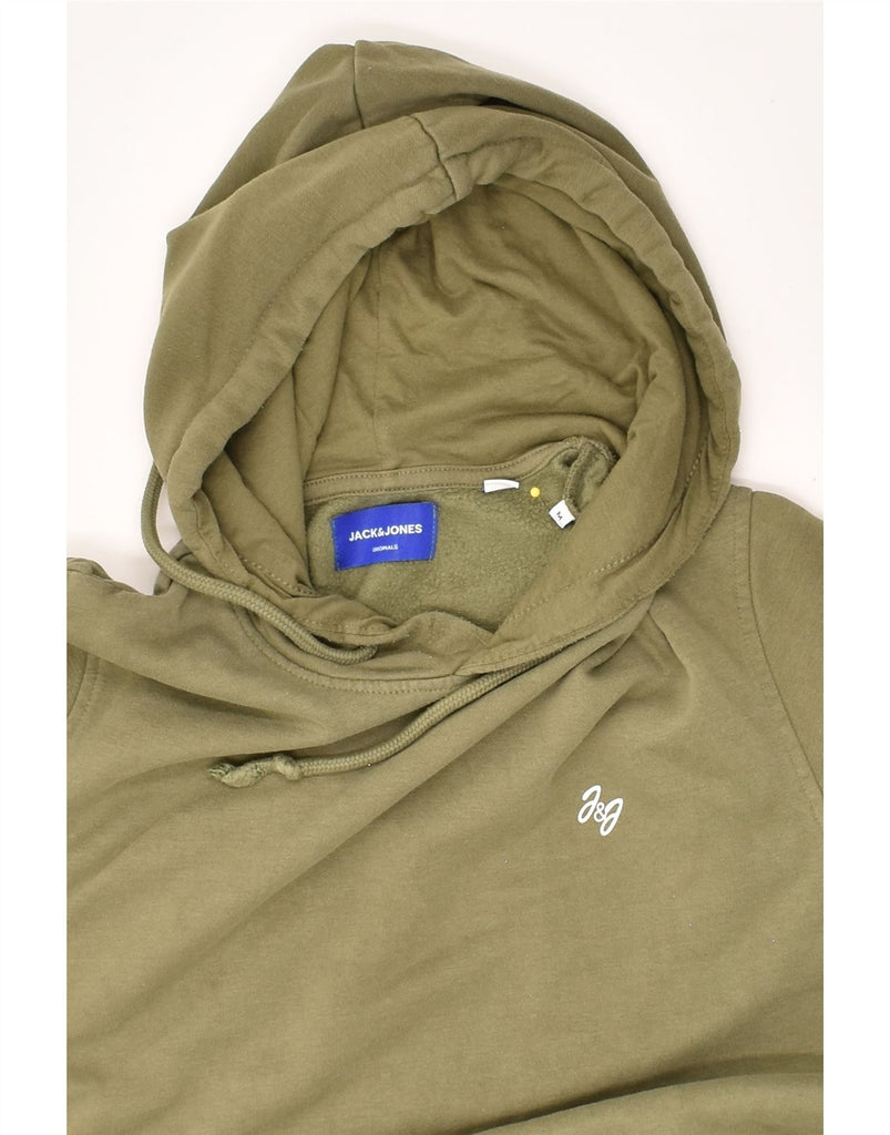 JACK & JONES Mens Hoodie Jumper Medium Khaki Cotton | Vintage Jack & Jones | Thrift | Second-Hand Jack & Jones | Used Clothing | Messina Hembry 