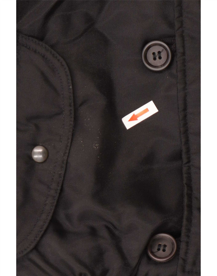 Pulloveria Mens Hooded Bomber Jacket UK 42 XL Black Polyamide