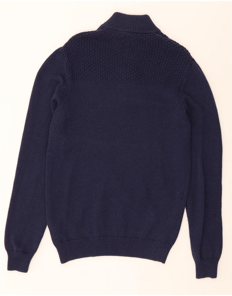 WRANGLER Mens Zip Neck Jumper Sweater Medium Navy Blue Cotton Vintage Wrangler and Second-Hand Wrangler from Messina Hembry 