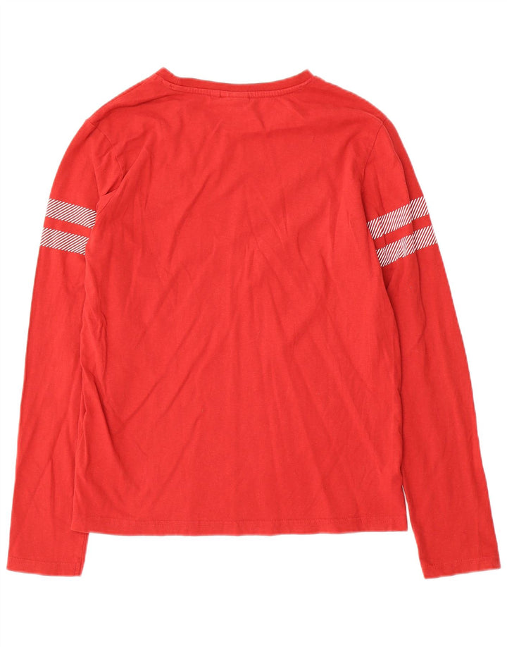 Ellesse Boys Top Long Sleeve 13-14 Years Red Striped Cotton
