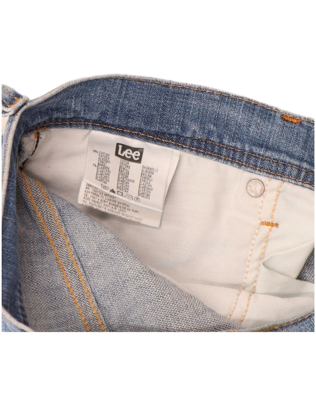 Lee Mens Brooklyn Straight Jeans W34 L34 Blue Cotton