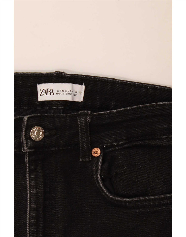 Zara Womens Crop Slim Jeans EU 40 Medium W30 L24 Black