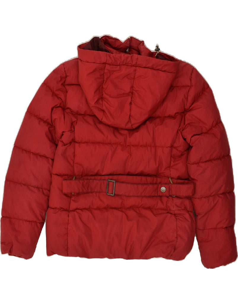 MURPHY & NYE Womens Hooded Padded Jacket UK 14 Medium Red Cotton | Vintage Murphy & Nye | Thrift | Second-Hand Murphy & Nye | Used Clothing | Messina Hembry 