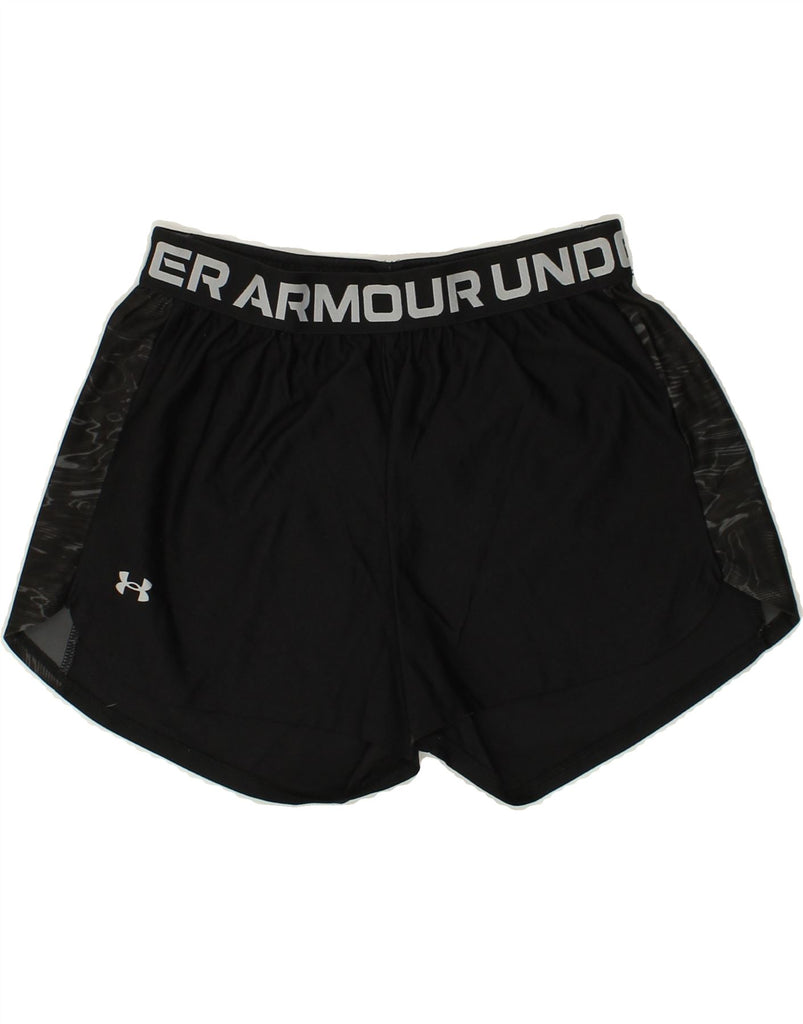 UNDER ARMOUR Womens Sport Shorts UK 12 Medium Black | Vintage Under Armour | Thrift | Second-Hand Under Armour | Used Clothing | Messina Hembry 