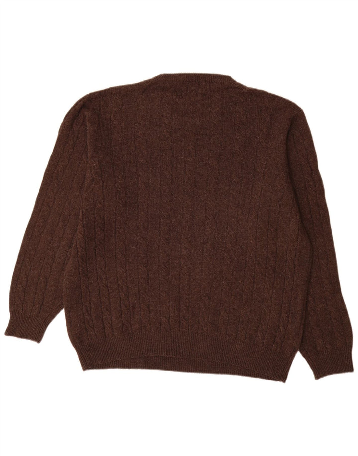 Marks & Spencer Mens Blue Harbour Crew Neck Jumper Sweater Large Brown