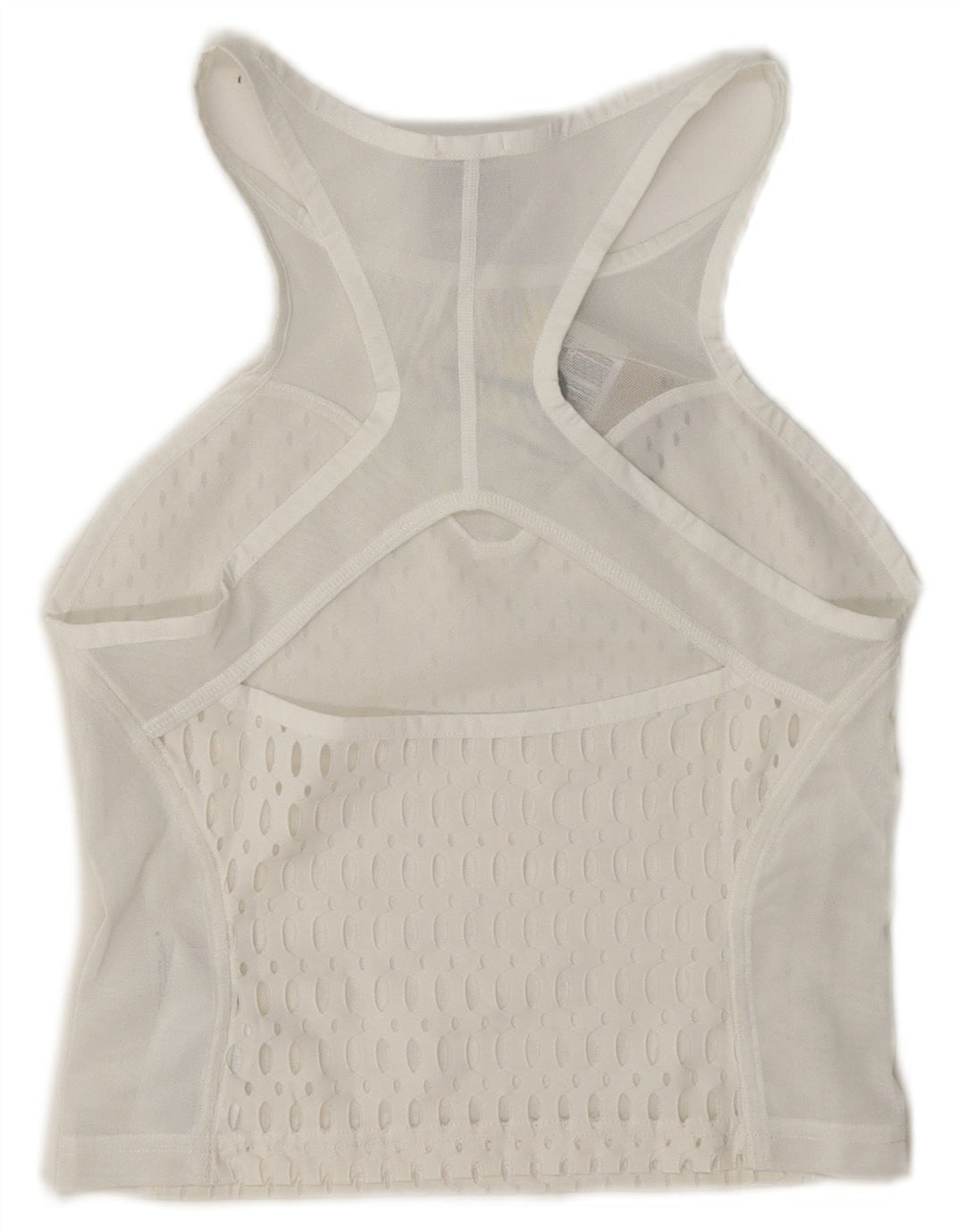 Nike Womens Tight Fit See Through Crop Vest Top UK 8 Small White Polyester