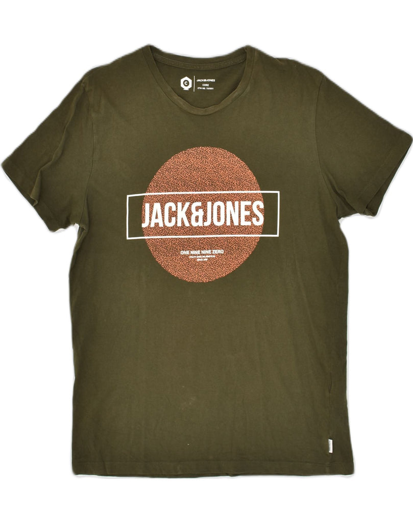 JACK & JONES Mens Core Graphic T-Shirt Top Medium Green Cotton | Vintage Jack & Jones | Thrift | Second-Hand Jack & Jones | Used Clothing | Messina Hembry 