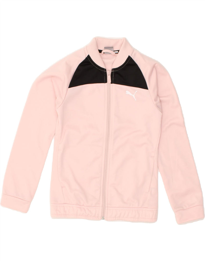 PUMA Girls Tracksuit Top Jacket 9-10 Years Pink Colourblock Polyester | Vintage Puma | Thrift | Second-Hand Puma | Used Clothing | Messina Hembry 