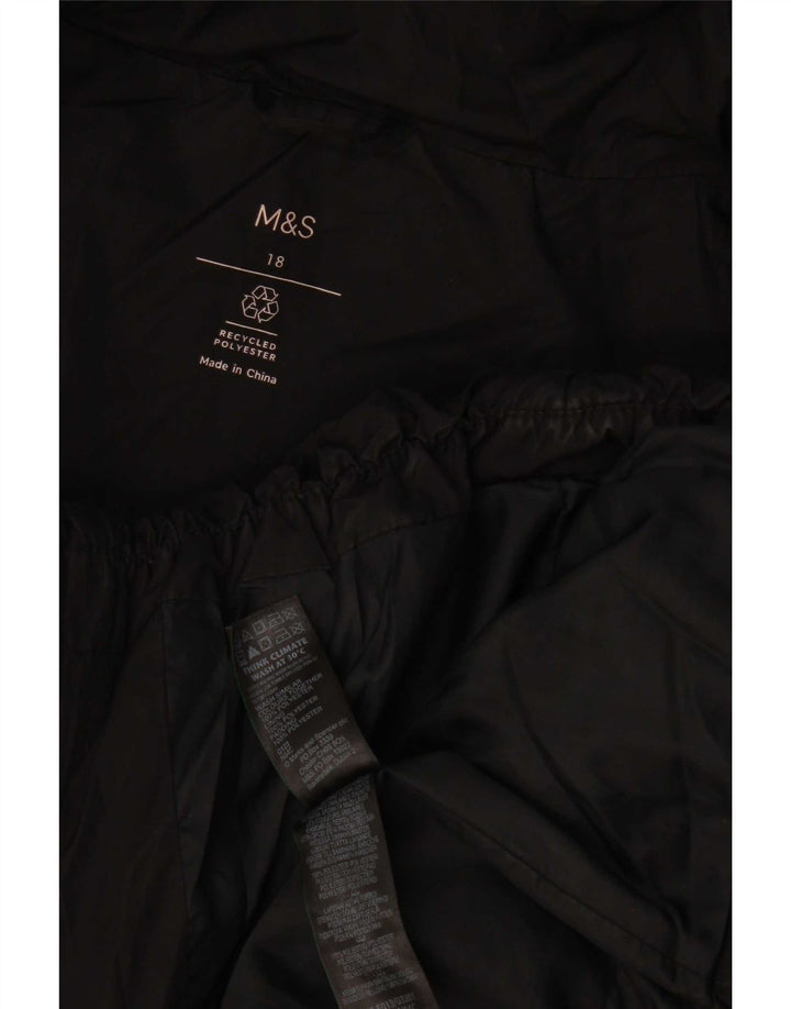 Marks & Spencer Womens Padded Jacket UK 18 XL Black Polyester