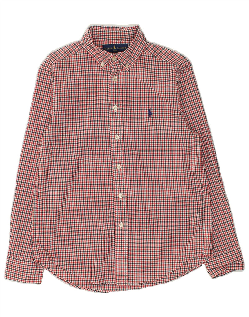 RALPH LAUREN Boys Shirt 10-11 Years Medium Red Check Cotton | Vintage Ralph Lauren | Thrift | Second-Hand Ralph Lauren | Used Clothing | Messina Hembry 