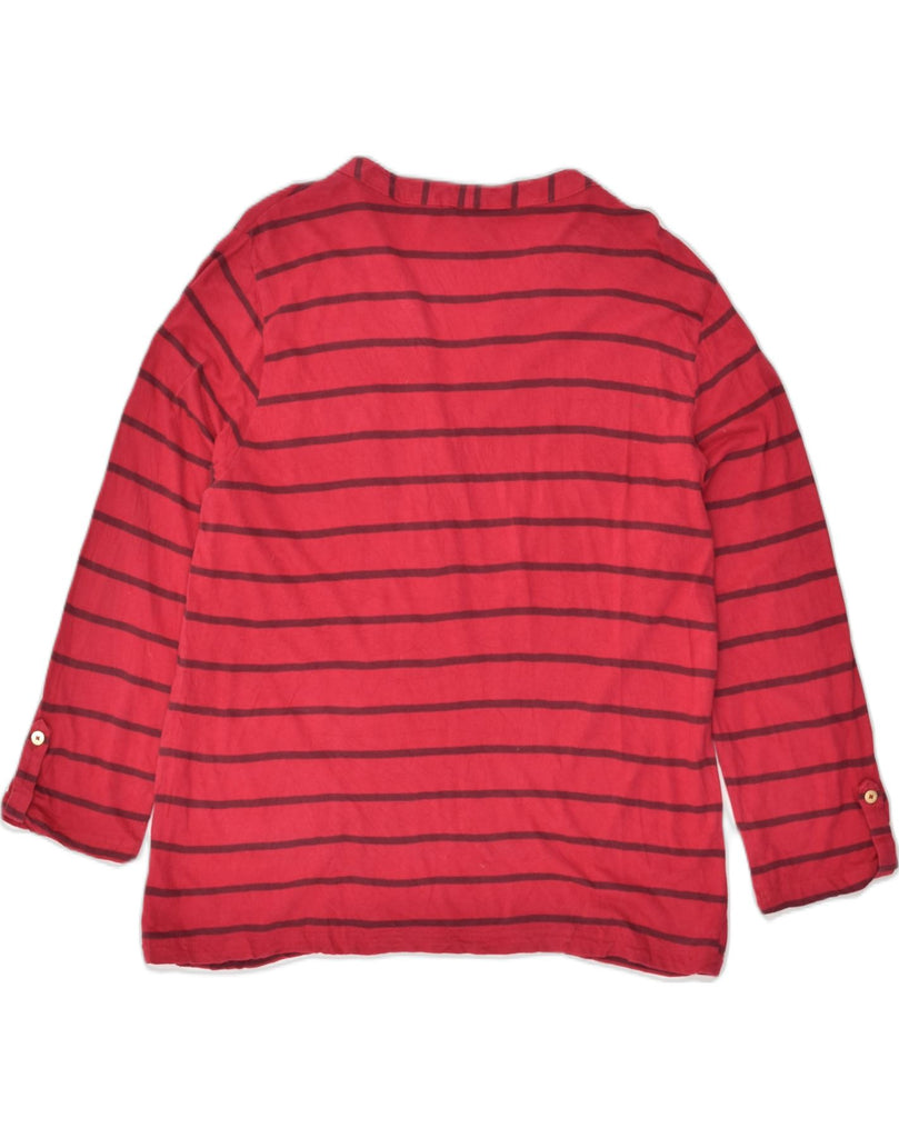 TOMMY HILFIGER Womens Long Sleeve Blouse Top UK 18 XL Red Striped Cotton | Vintage Tommy Hilfiger | Thrift | Second-Hand Tommy Hilfiger | Used Clothing | Messina Hembry 