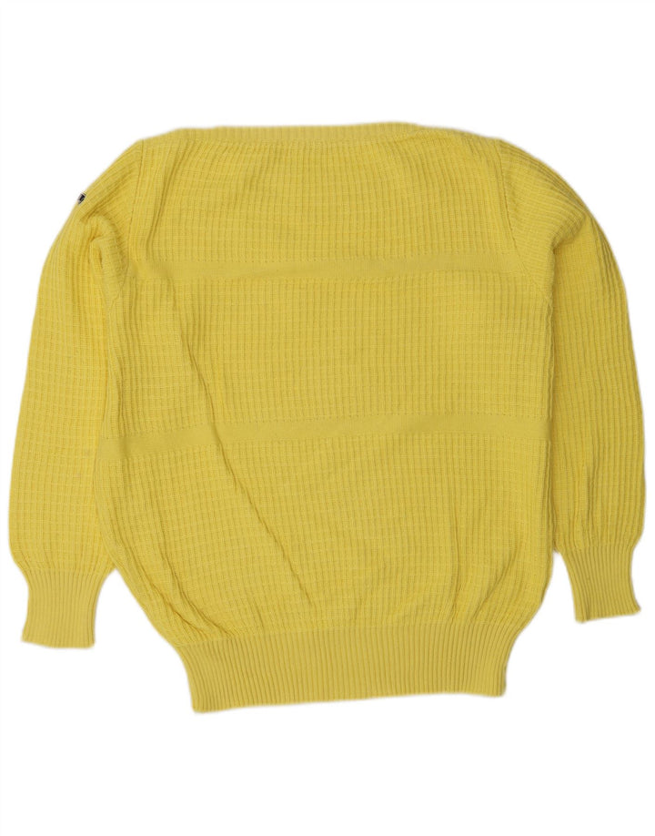 Ouragan Womens Boat Neck Jumper Sweater UK 14 Large Yellow