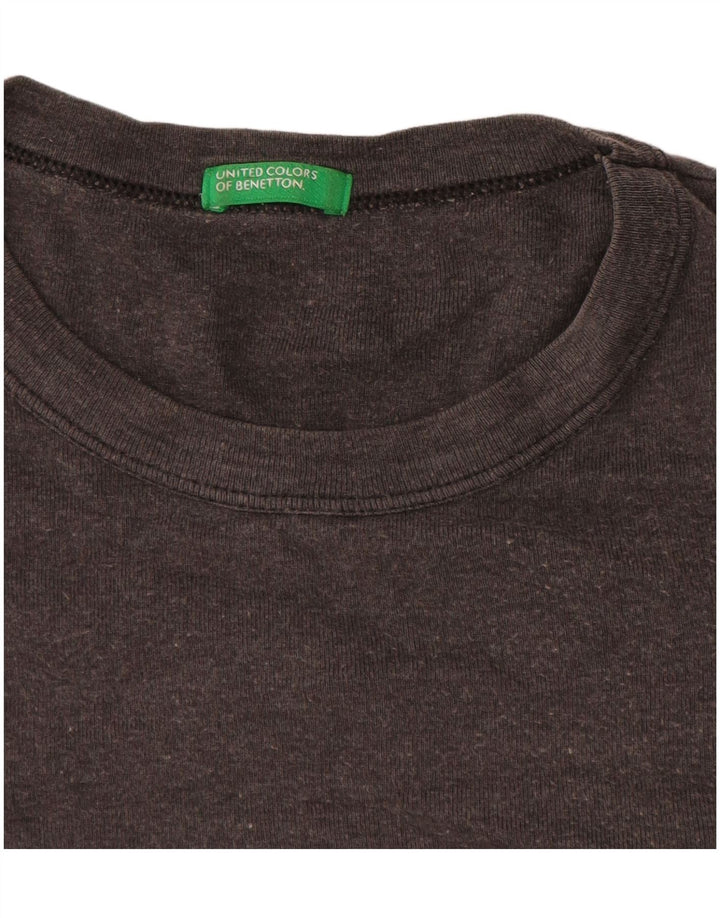 Benetton Womens Graphic T-Shirt Top UK 16 Large Grey