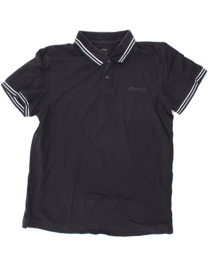 LOTTO Mens Polo Shirt Medium Navy Blue Cotton Vintage Lotto and Second-Hand Lotto from Messina Hembry 