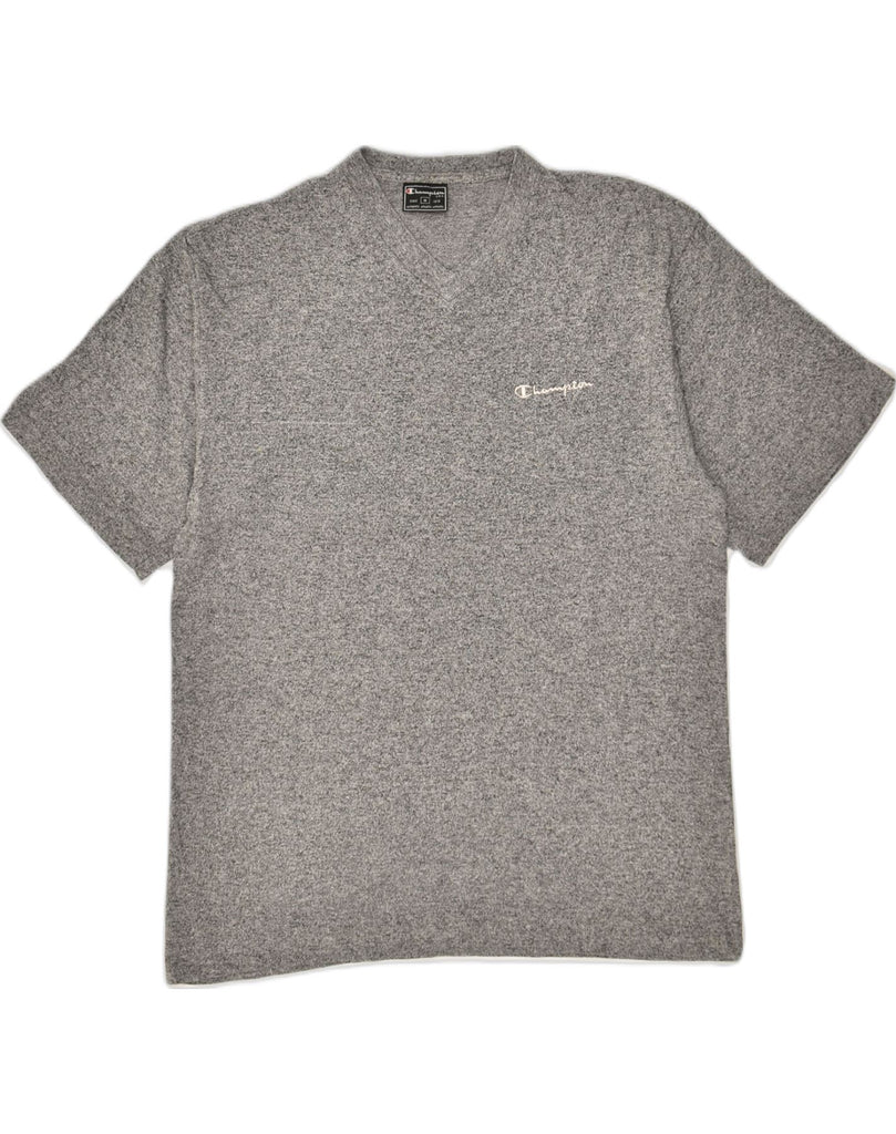 CHAMPION Mens T-Shirt Top Medium Grey Flecked Cotton | Vintage Champion | Thrift | Second-Hand Champion | Used Clothing | Messina Hembry 