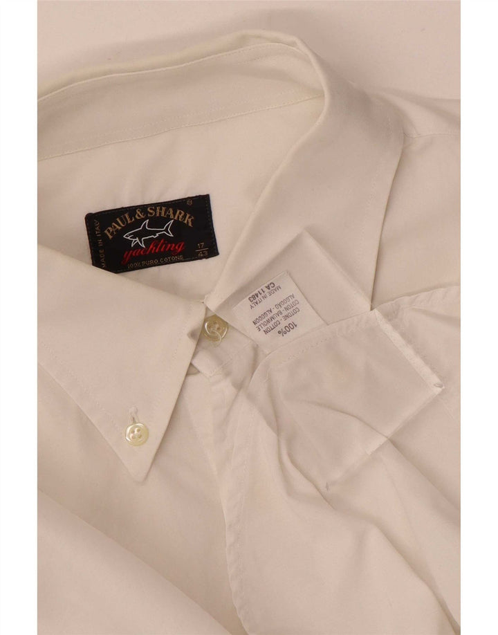 Paul & Shark Mens Shirt Size 43 17 XL White Cotton