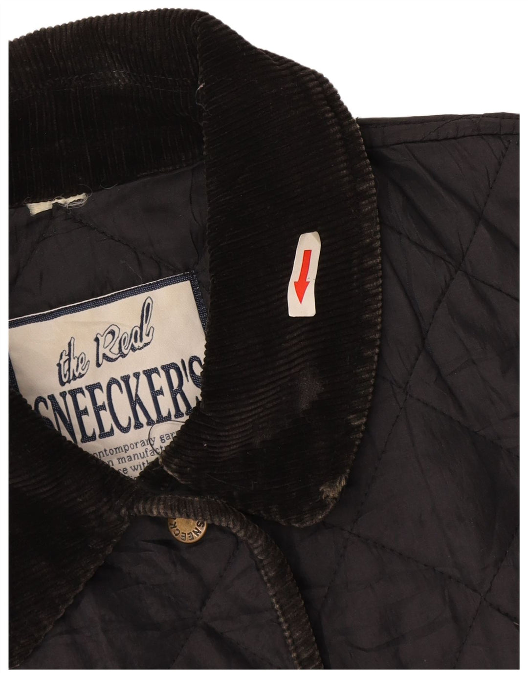 Vintage Womens Quilted Jacket UK 14 Large Navy Blue Polyamide