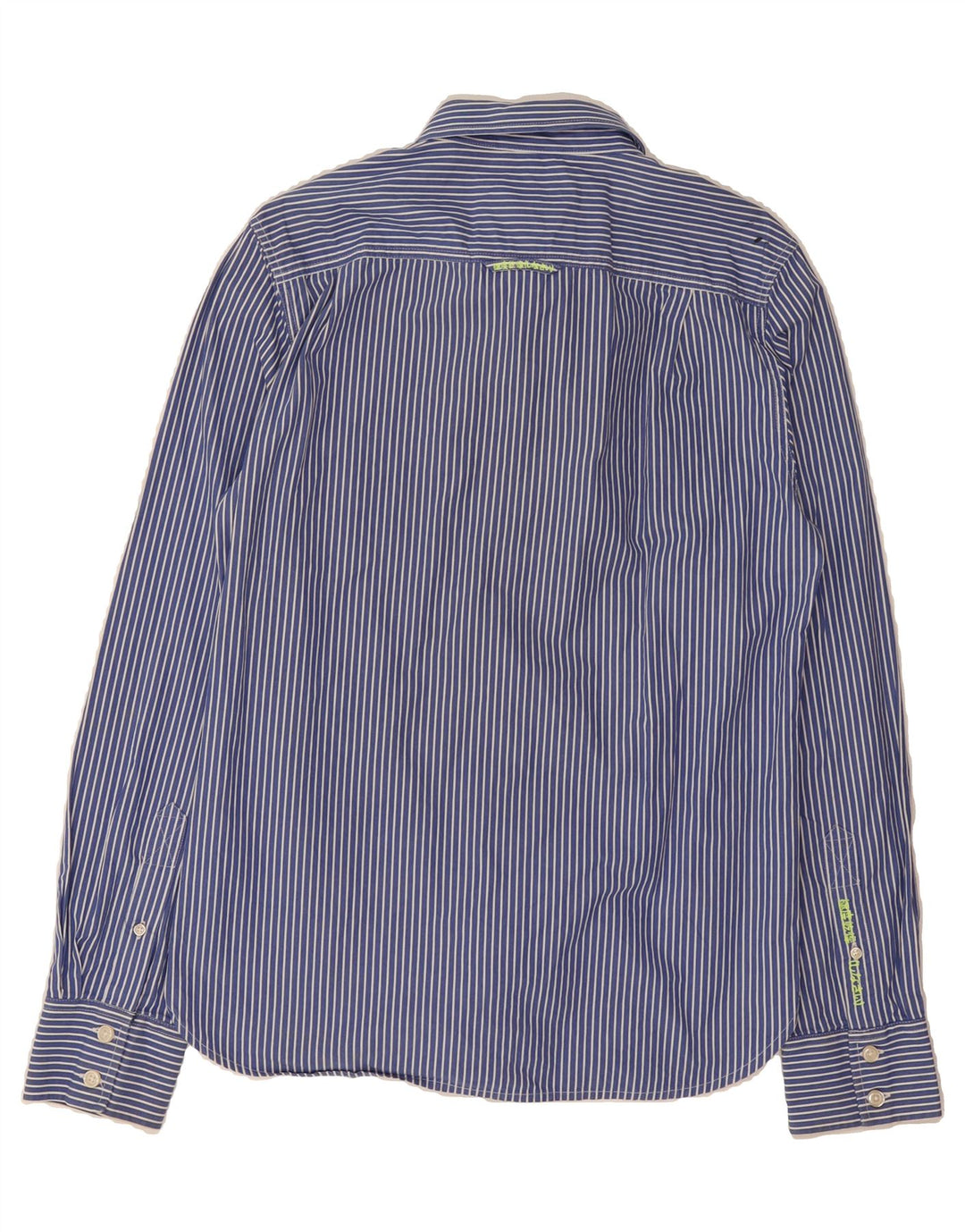 SUPERDRY Mens Shirt Large Blue Striped Cotton Vintage Superdry and Second-Hand Superdry from Messina Hembry 