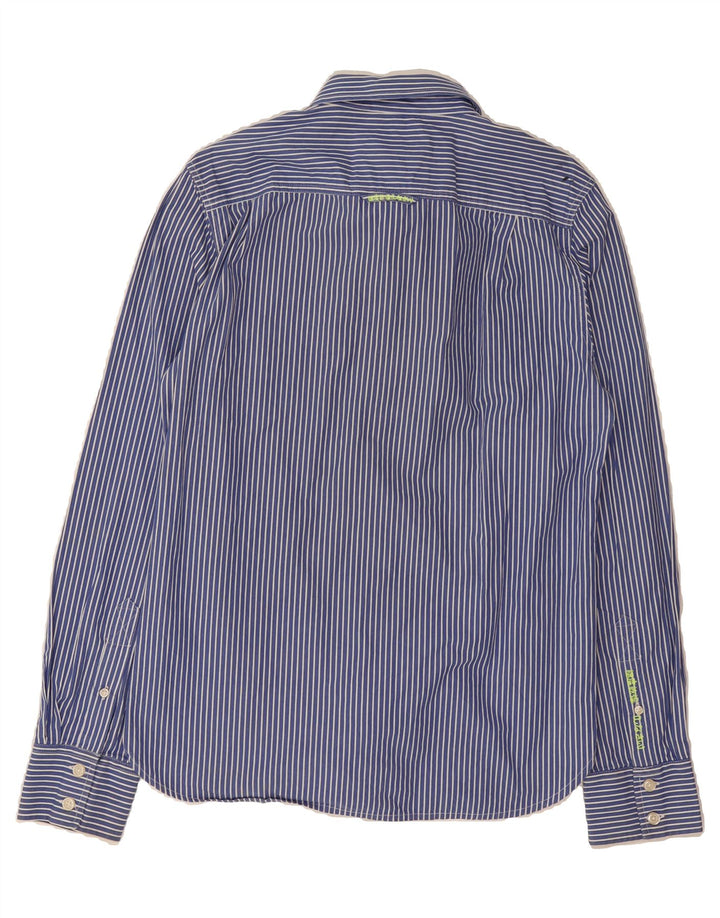 SUPERDRY Mens Shirt Large Blue Striped Cotton Vintage Superdry and Second-Hand Superdry from Messina Hembry 