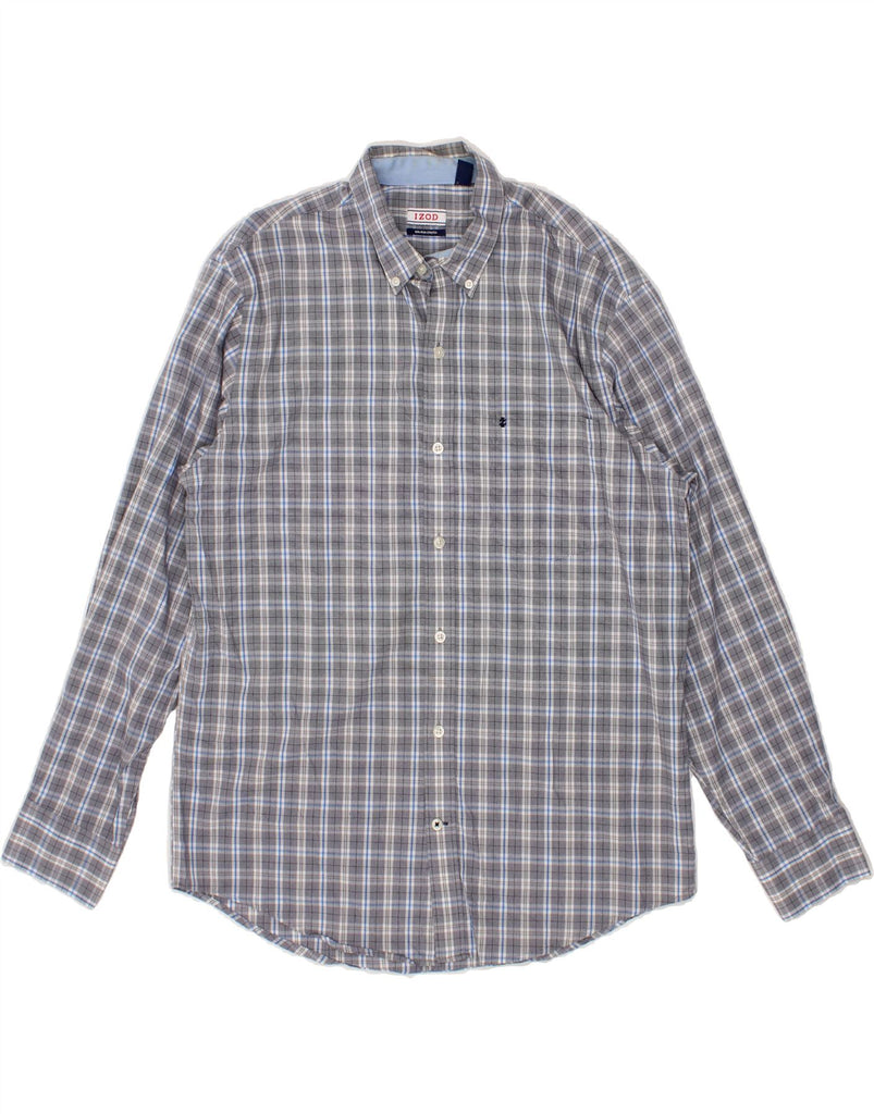 IZOD Mens Shirt Medium Blue Check Cotton Vintage Izod and Second-Hand Izod from Messina Hembry 