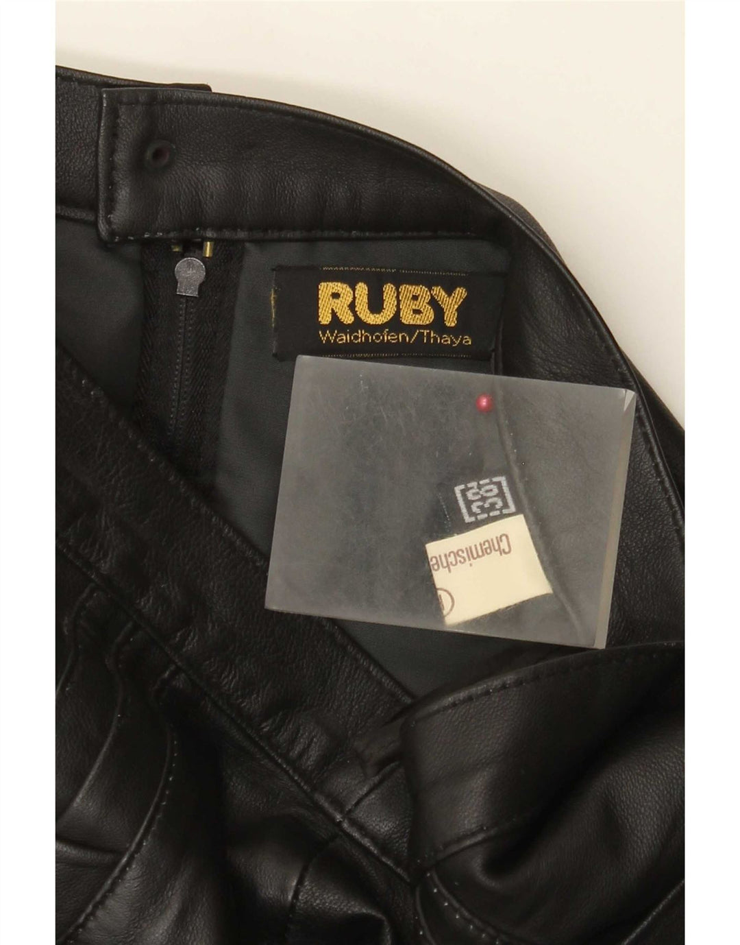 Ruby Womens High Waist Leather Skirt EU 38 Medium W28 Black