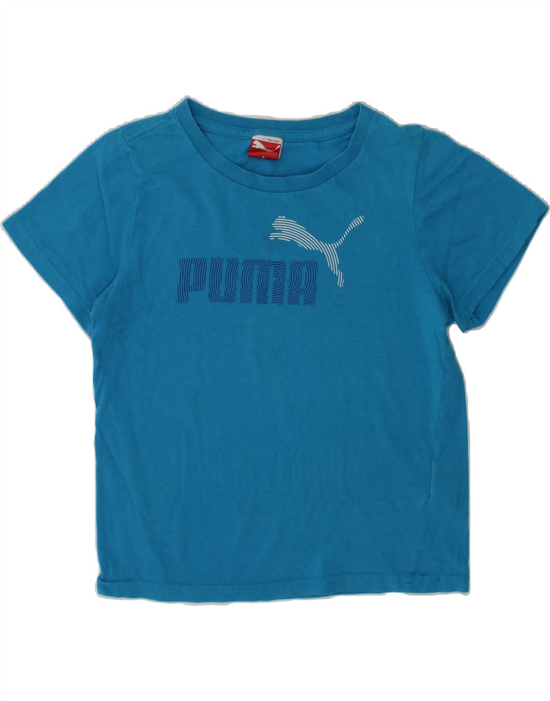 PUMA Boys Graphic T-Shirt Top 5-6 Years Blue Cotton | Vintage Puma | Thrift | Second-Hand Puma | Used Clothing | Messina Hembry 