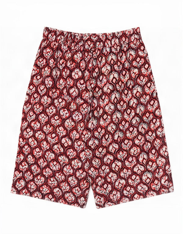 Marks & Spencer Womens Loose Fit Capri Trousers UK 20 2XL W40 Burgundy Ikat