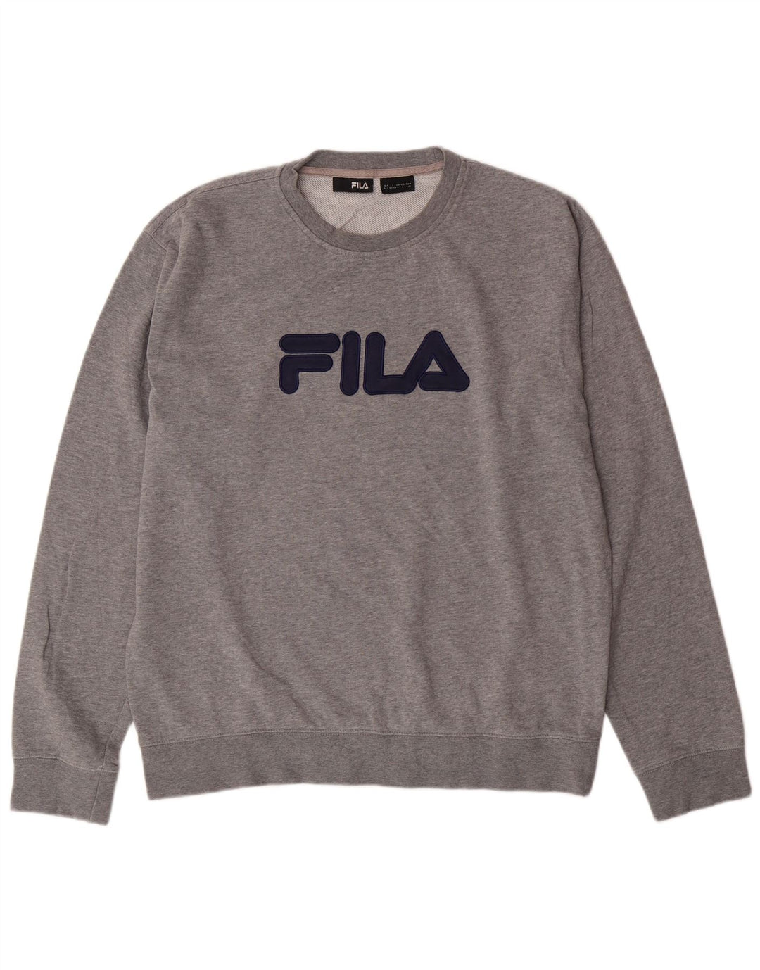 FILA Mens Graphic Sweatshirt Jumper Large Grey Cotton