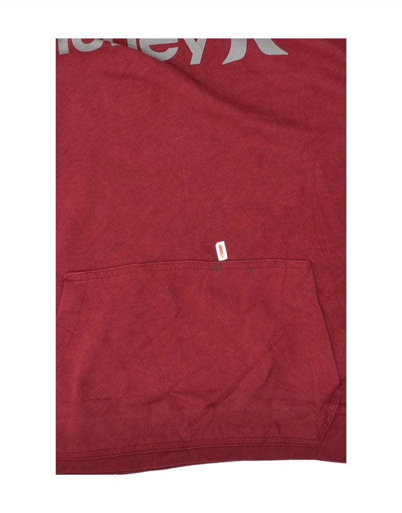 HURLEY Mens Graphic Hoodie Jumper Large Burgundy Cotton | Vintage Hurley | Thrift | Second-Hand Hurley | Used Clothing | Messina Hembry 