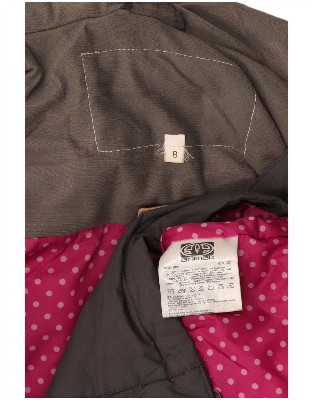 ANIMAL Womens Hooded Windbreaker Jacket UK 8 Small Grey Polyamide