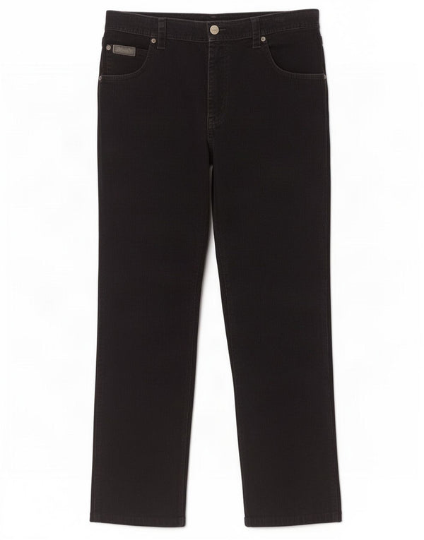 Wrangler Mens Roxboro Straight Corduroy Trousers W36 L30 Black Cotton