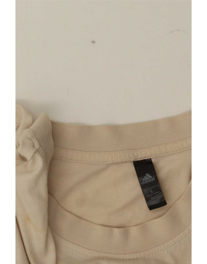 Adidas Mens Graphic T-Shirt Top Large Beige