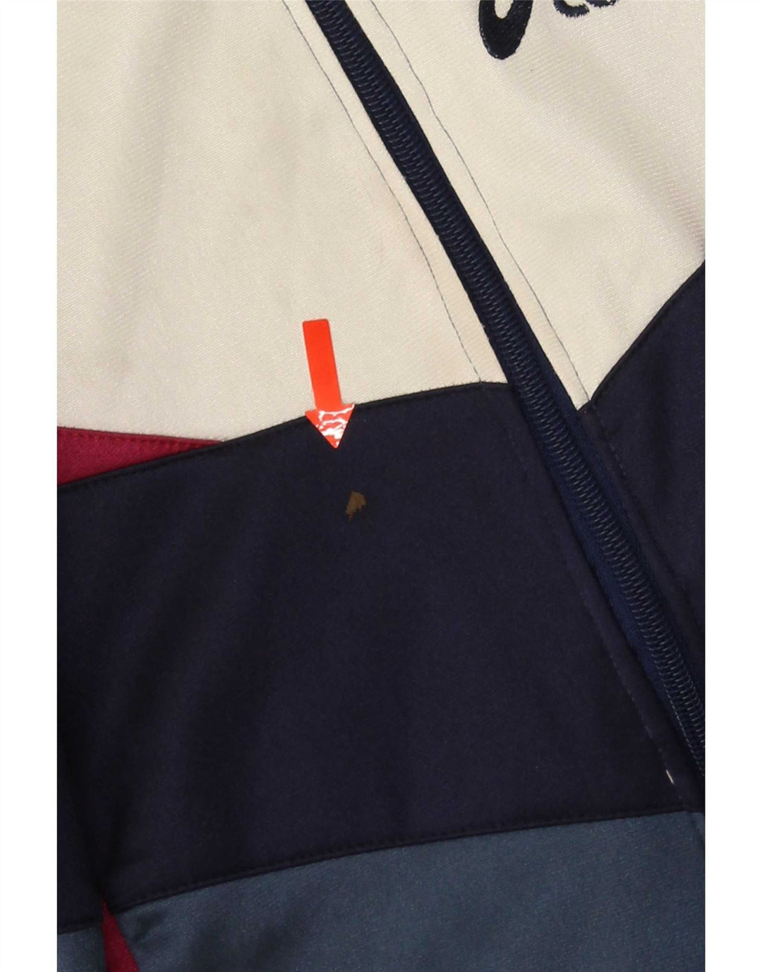 Asics Mens Graphic Tracksuit Top Jacket IT 50 Medium Navy Blue Colourblock