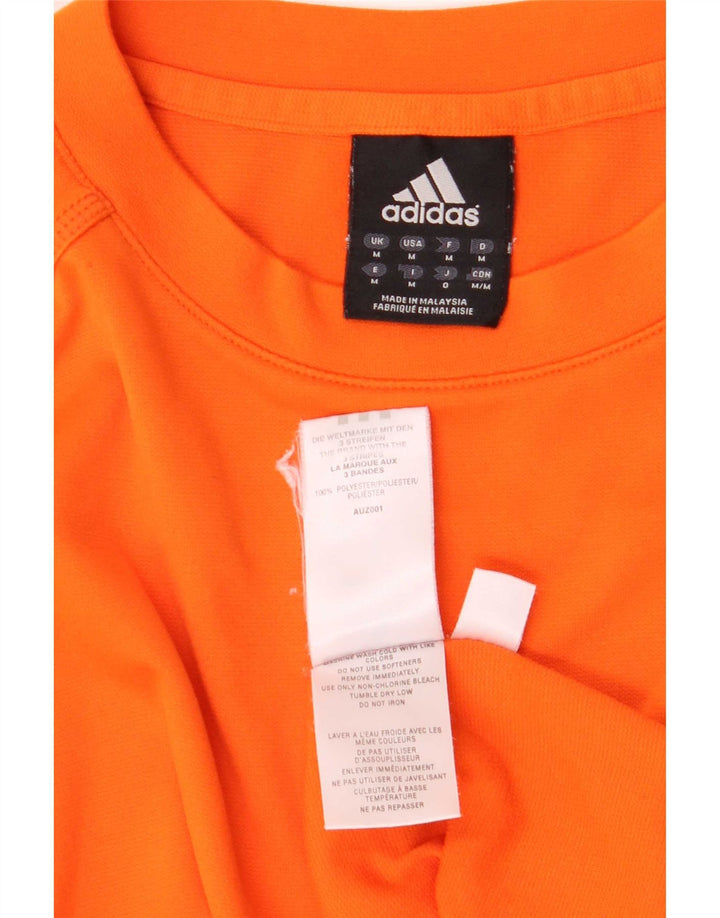 Adidas Mens Climalite T-Shirt Top Medium Orange Polyester