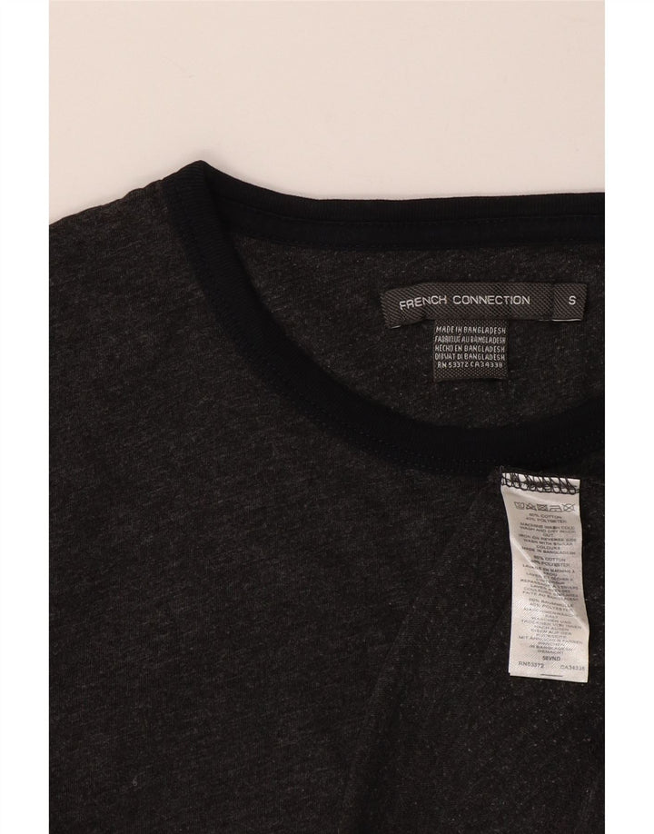 French Connection Mens T-Shirt Top Small Grey Cotton